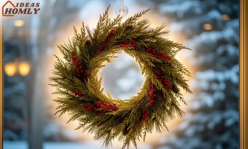 Classic Hanging Wreath Centered in the Window