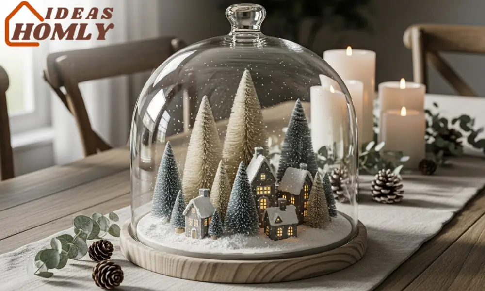 Cloche-Covered Mini Winter Village or Trees