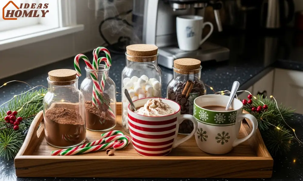Cozy Hot Cocoa Tray Christmas Counter Decor