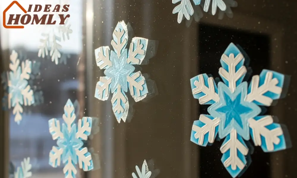 DIY Snowflake Window Clings for 3D Effect