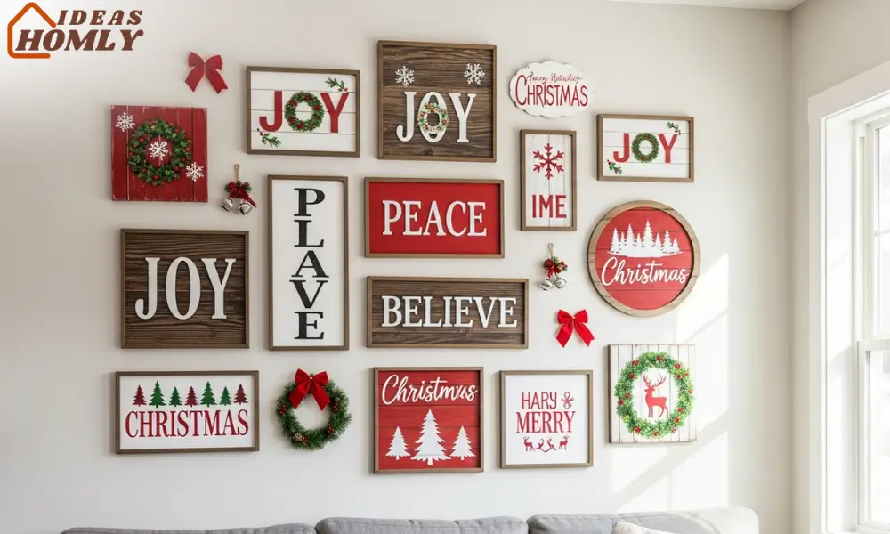 Dollar Tree Christmas Sign Gallery Wall
