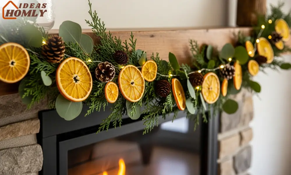 Dried Orange and Eucalyptus Mantel Garland