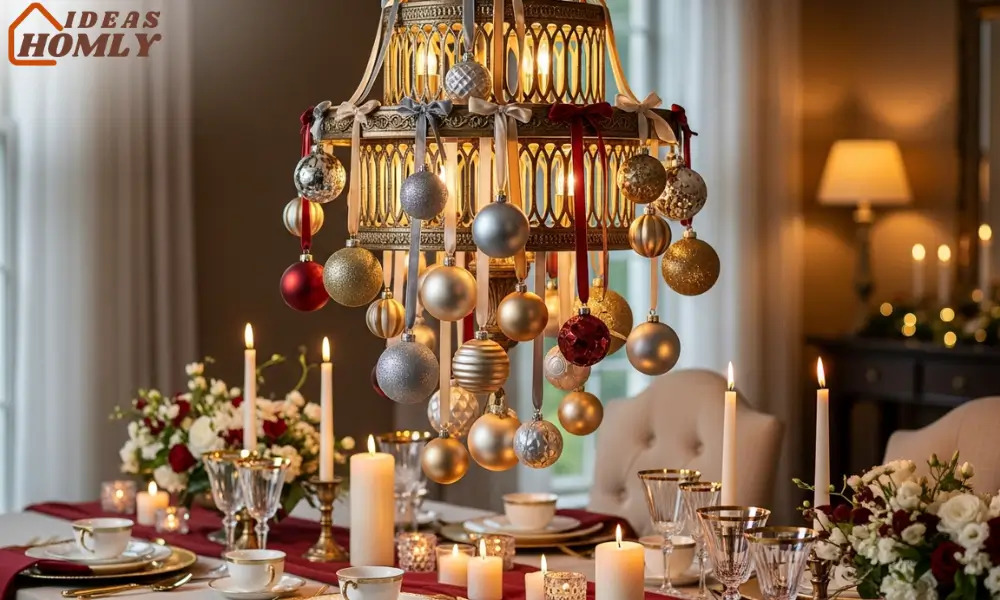 Hanging Ornament Chandelier With Baubles at Different Heights