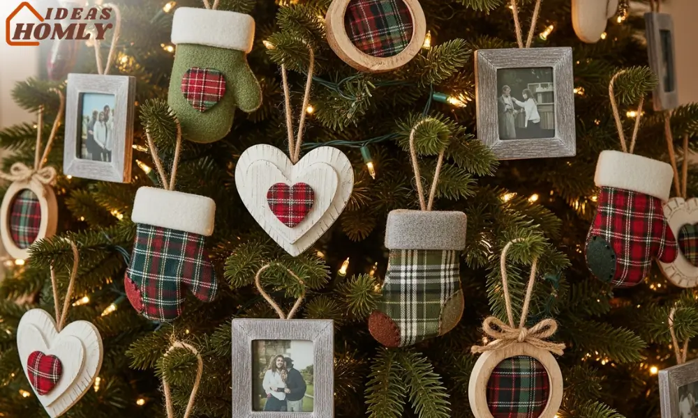 “Heritage” Mixed Material Plaid Ornaments