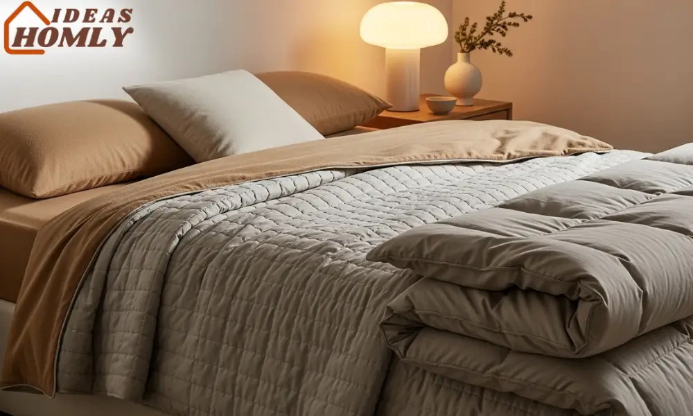 Layered Flannel Sheets, Quilt and Duvet