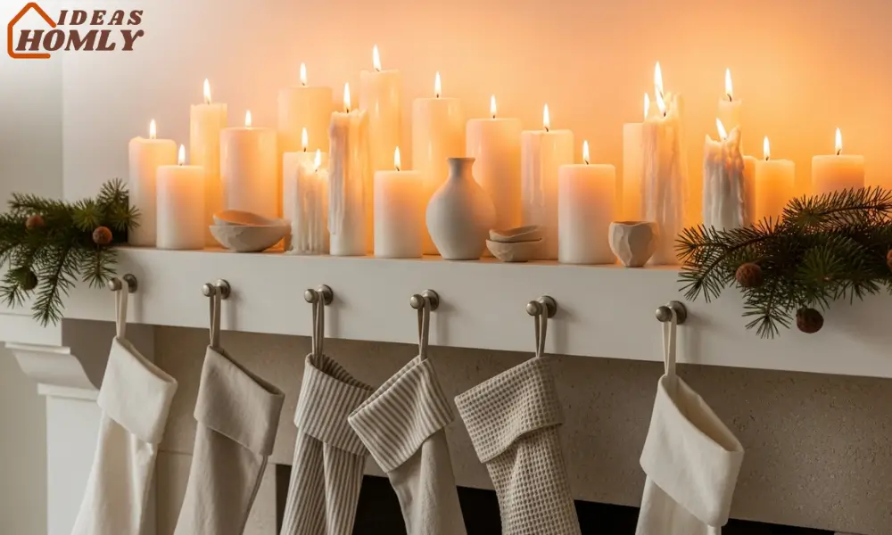 Linen Stockings & Soft Candle Mantel