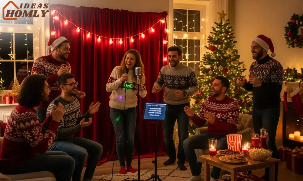 Lively Christmas Karaoke Night at Home