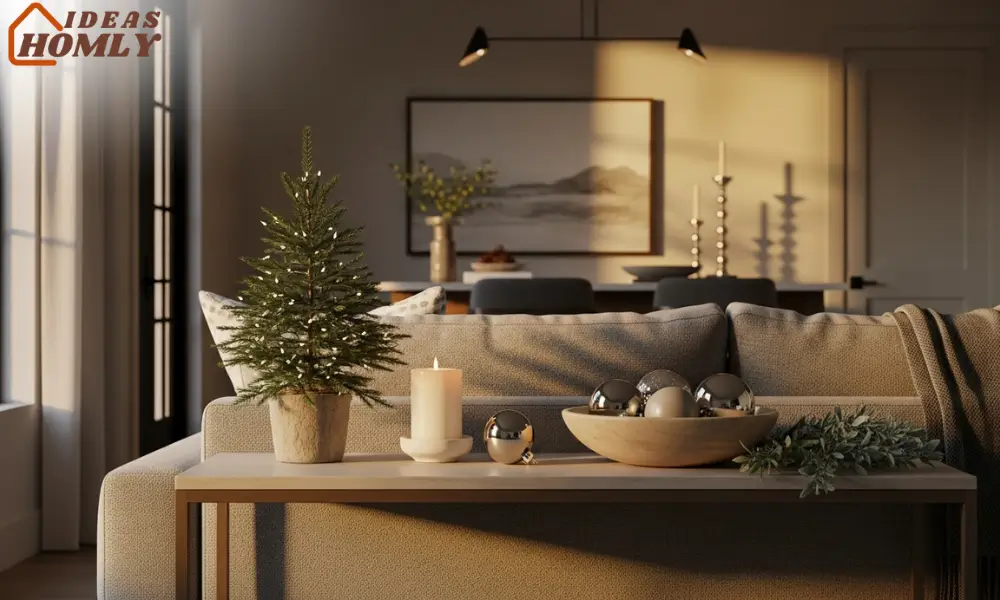 Low Profile Sofa Table Holiday Styling