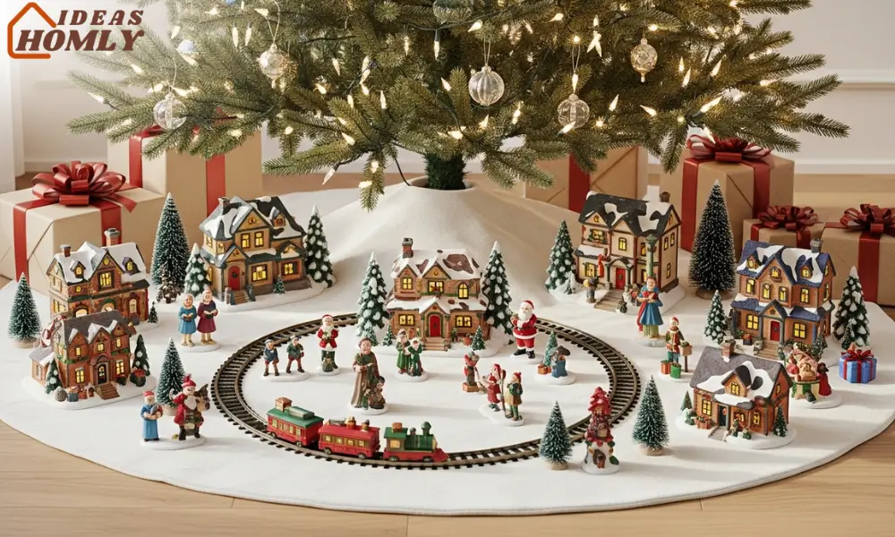 Magical Under-the-Tree Christmas Village With Reflective Tree Lights