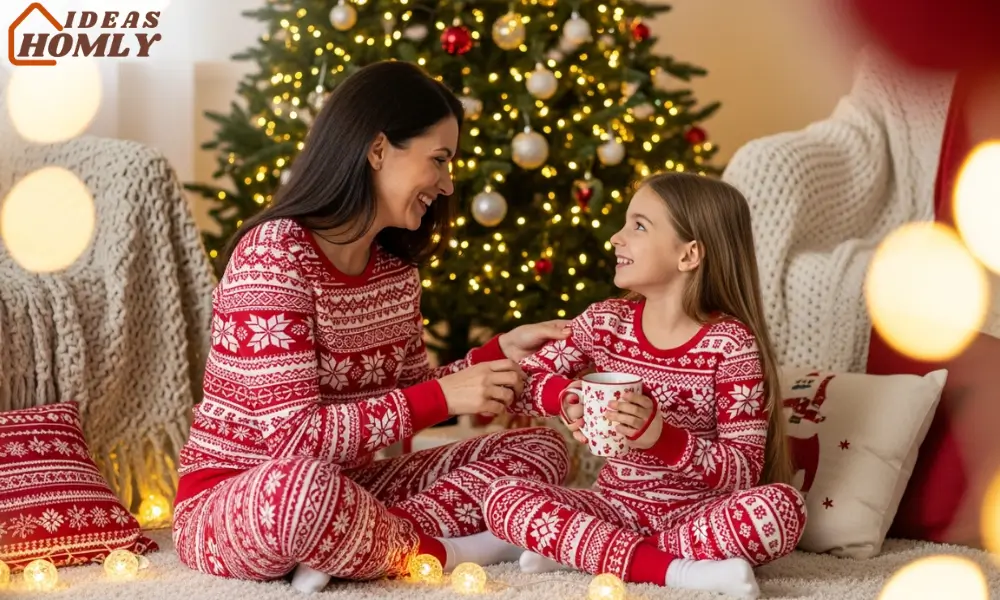 Matching Holiday Pajamas Photoshoot