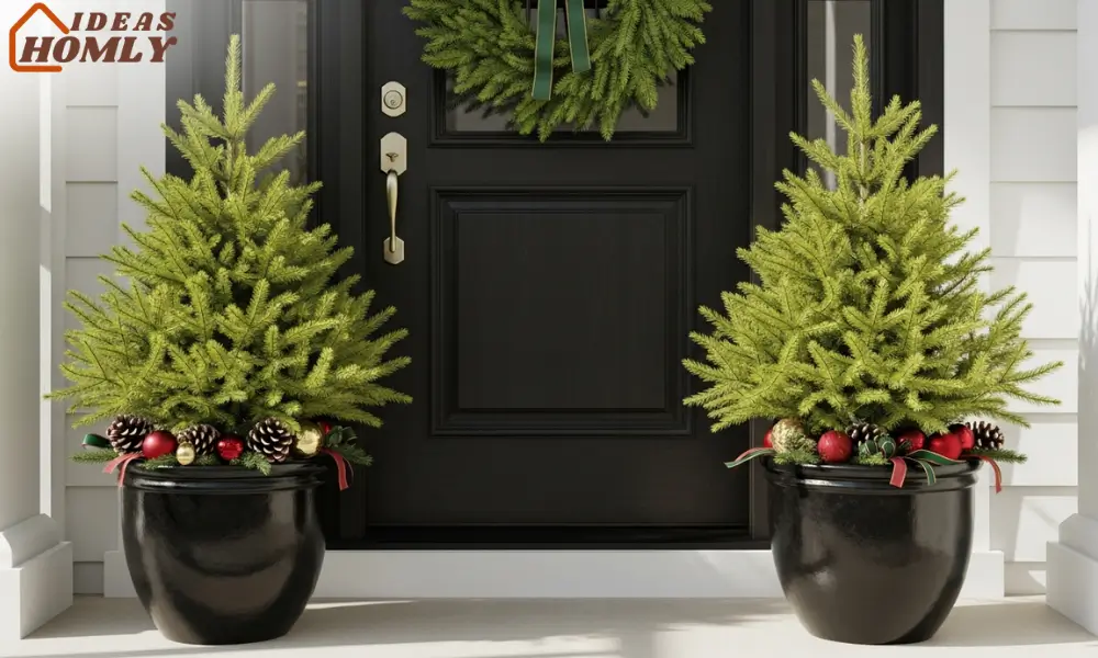 Matching Planters with Evergreen Trees