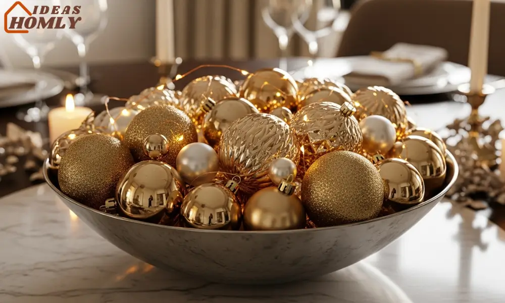 Metallic Ornament Bowl Centerpiece