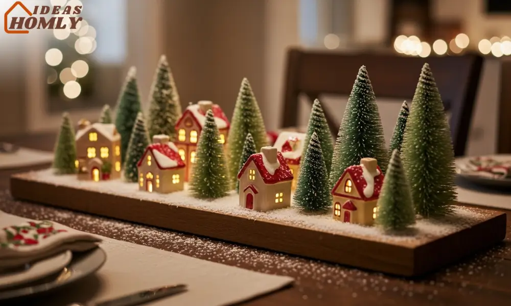 Mini Christmas Village Centerpiece