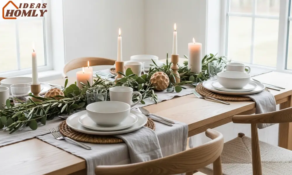 Minimal Scandinavian Christmas Table Setup