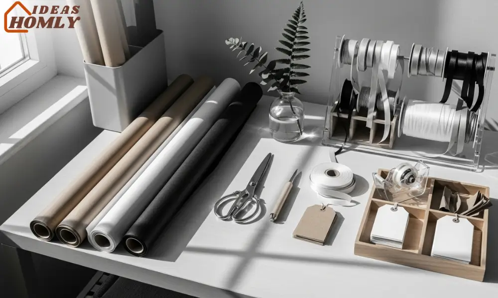 Monochrome Gift Wrap Station