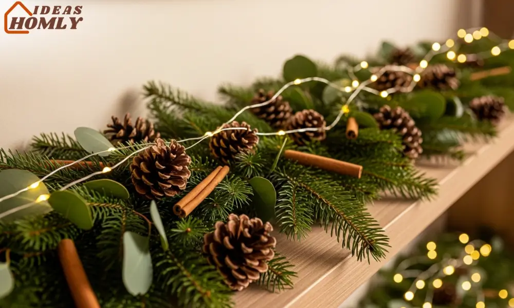 Pinecone and Greenery Shelf Runner Garland