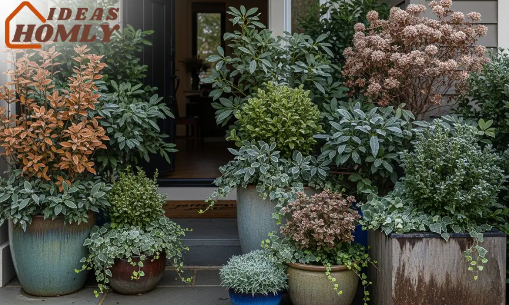 Plant-Focused Entry With Ferns or Winter Shrubs