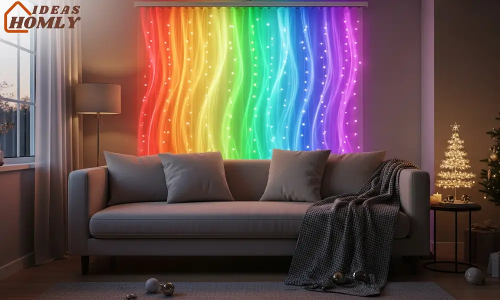 Rainbow Light Curtain Accent Wall
