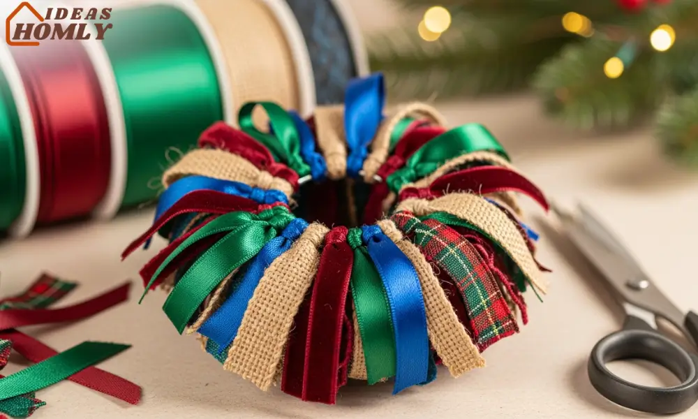Ribbon Scrap Christmas Ornaments