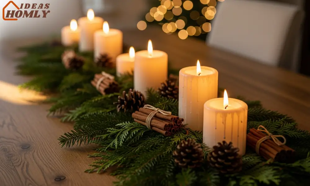 Rustic Evergreen Candle Runner