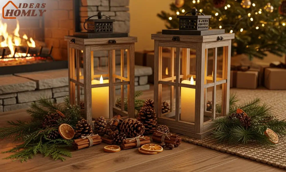 Rustic Lanterns With Candles and Natural Accents