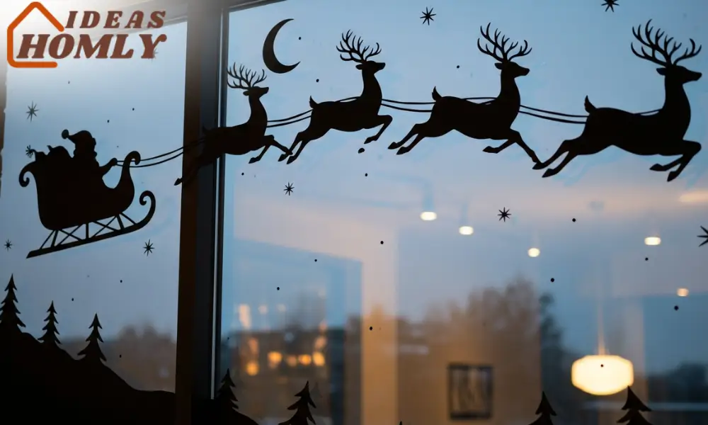 Santa Sleigh and Reindeer Silhouette