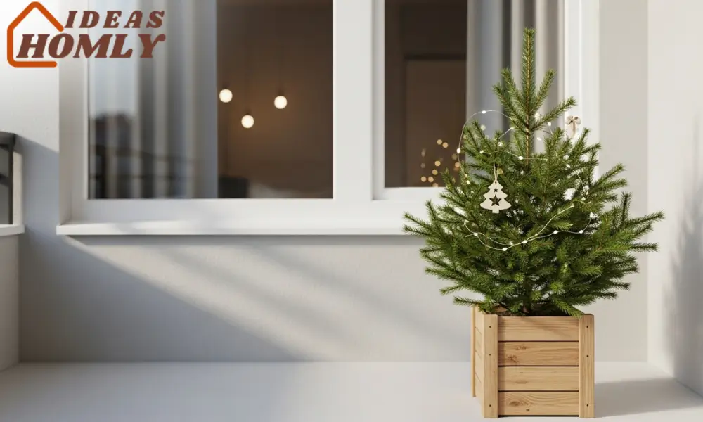 Scandinavian Balcony with a Barely Decorated Tree