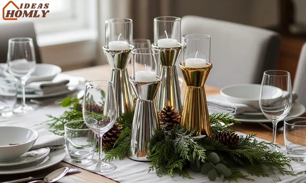 Silver & Gold Centerpiece Trio