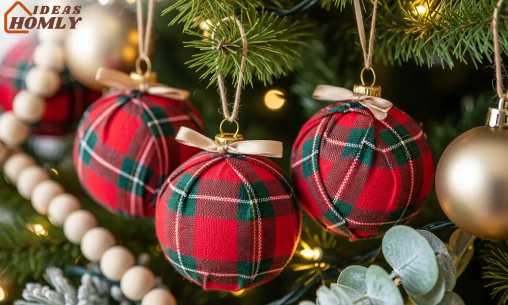 Tartan Wrapped Bauble Ornaments
