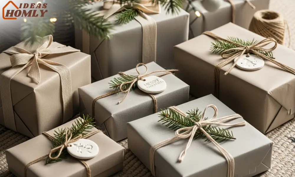 Tone-on-Tone Neutral Gift Wrapping
