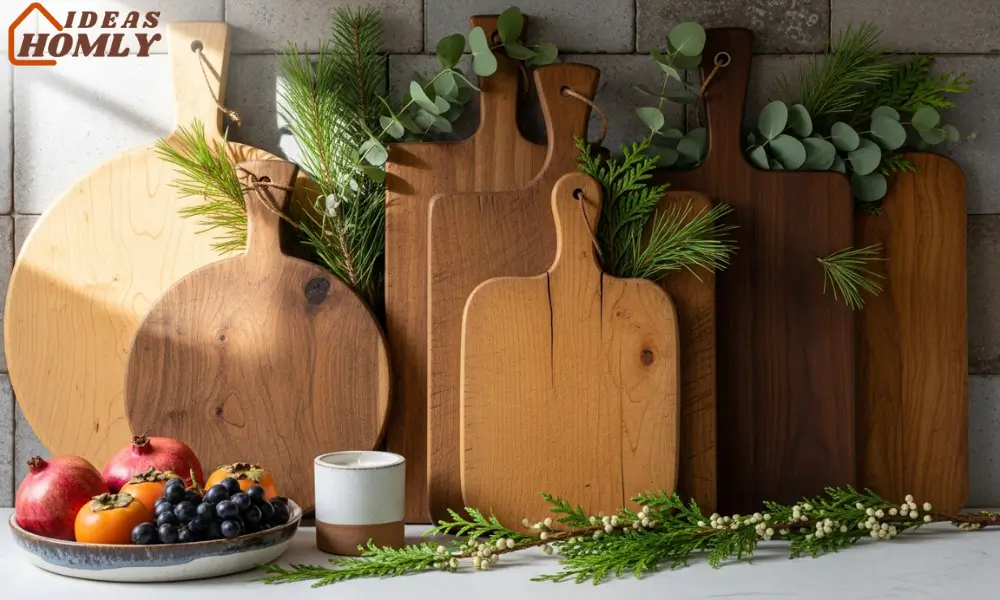 Vintage Cutting Board Display With Greenery