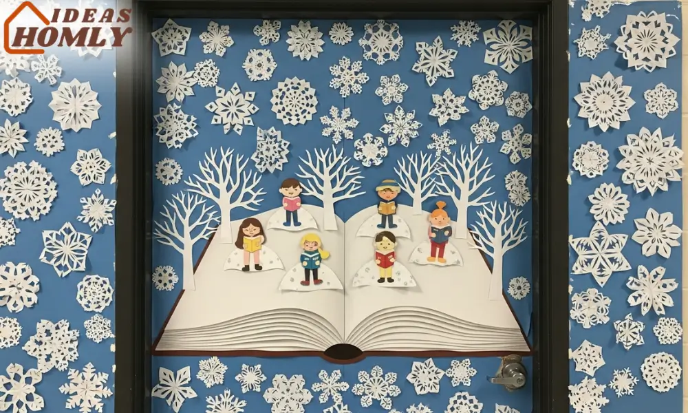 Winter Wonderland Reading-Themed Classroom Door Design