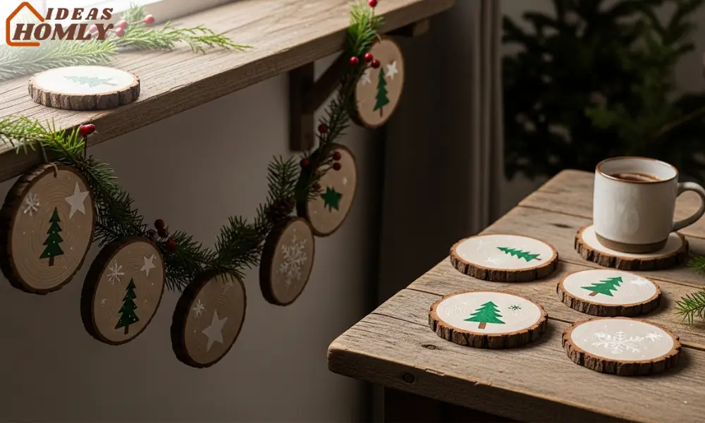Wood Slice Garland and Coasters