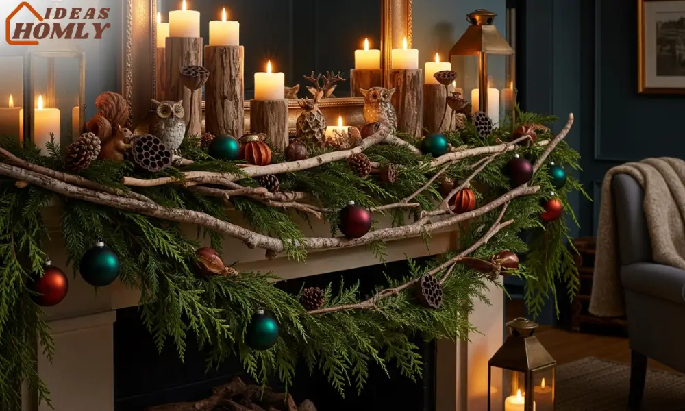 Woodland Moody Mantel With Rustic Accents