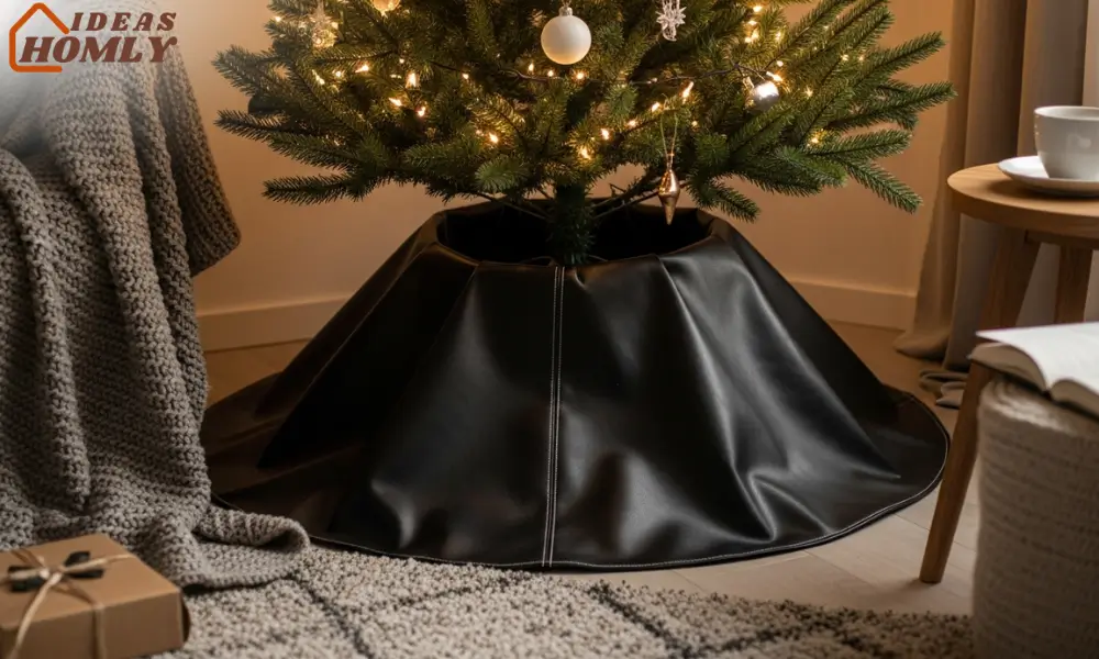 Black Fabric or Faux Leather Soft Tree Collar