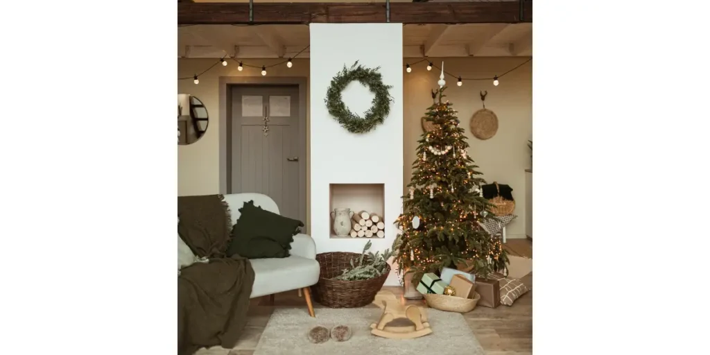 Boho Christmas Living Room Decor