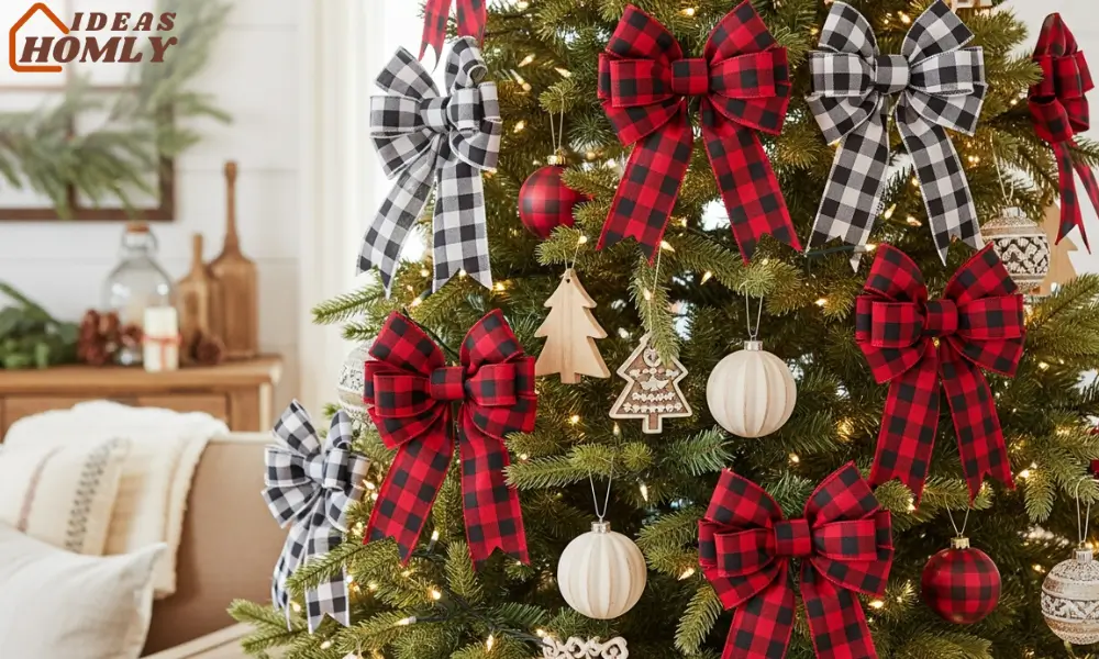 Buffalo Plaid Bows Scattered Throughout the Tree