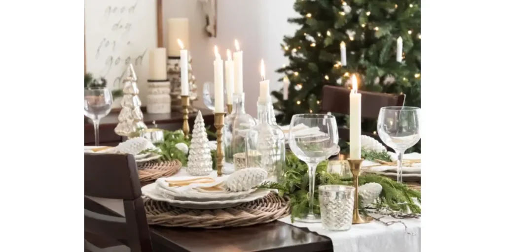 Candlelit Winter Table Setting
