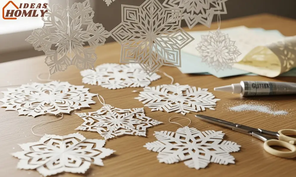 Classic Paper Cut Snowflake Ornaments