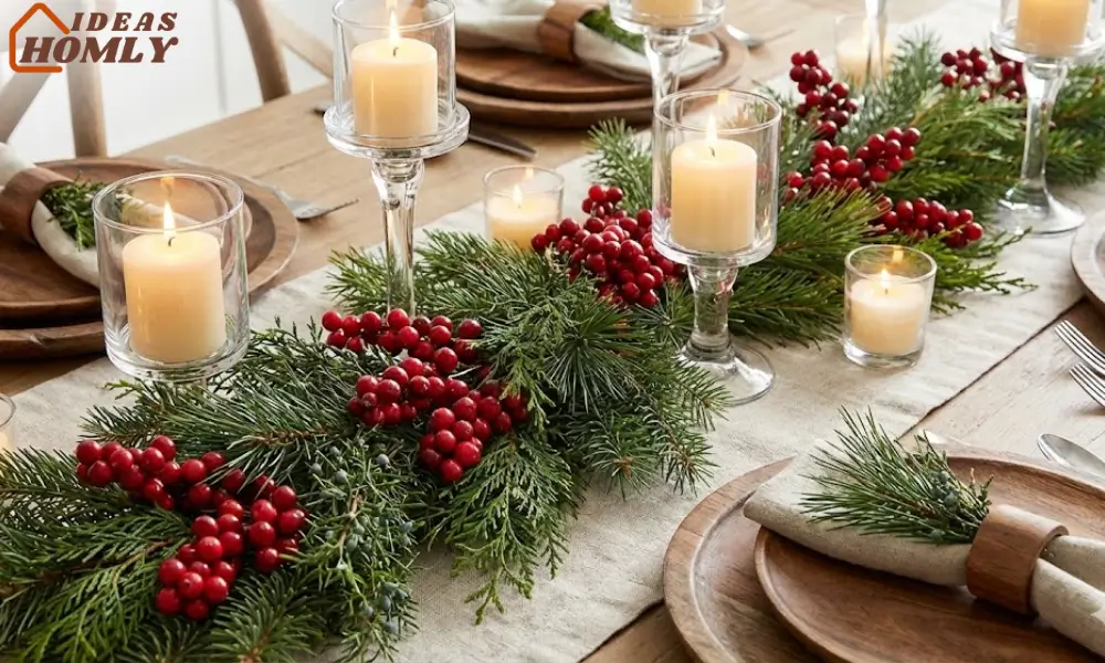 Cranberry & Pine Tablescape