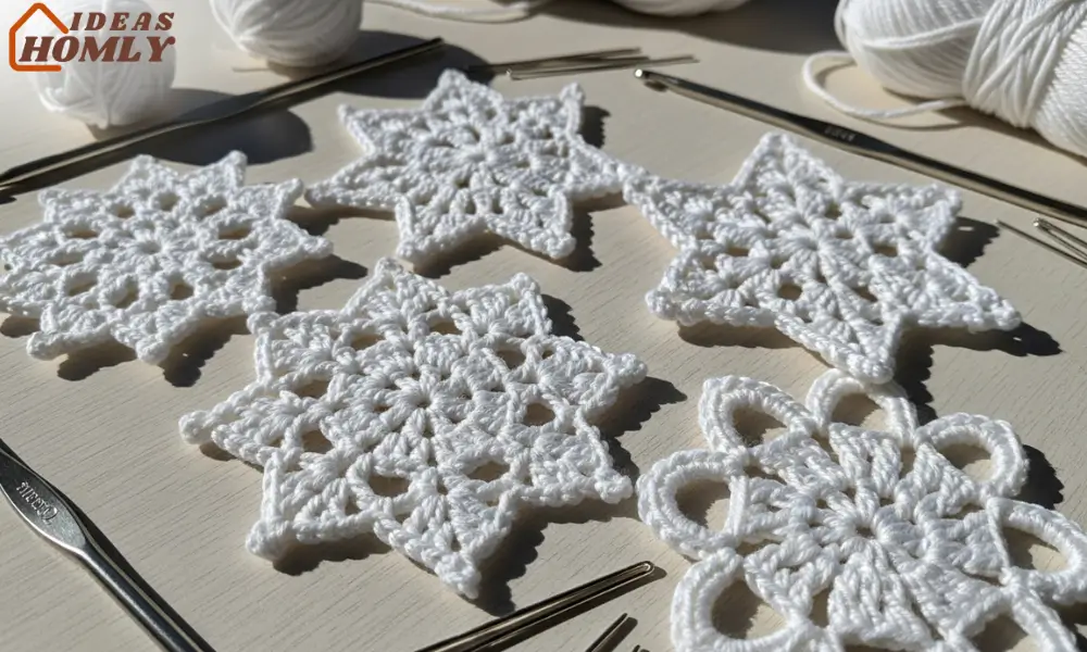 Crocheted or Knitted Snowflake Ornaments
