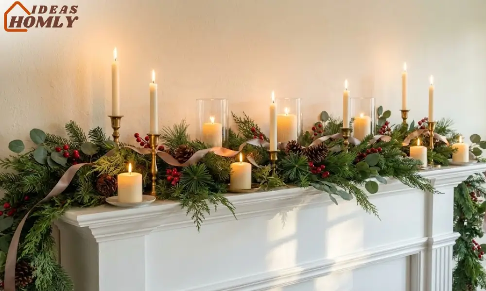 Evergreen Garland + Candle Clusters