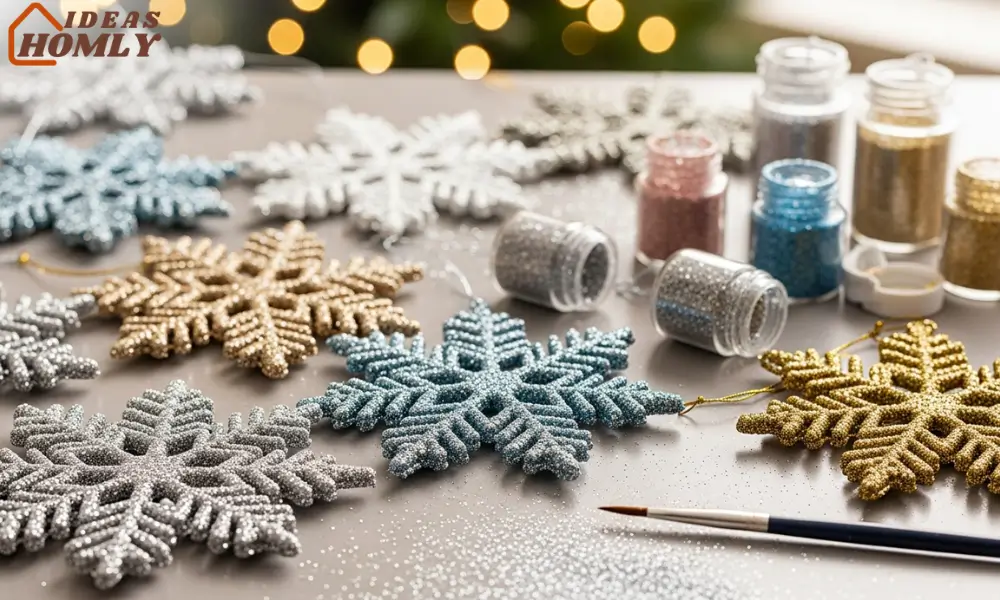 Glitter and Metallic Snowflake Ornaments