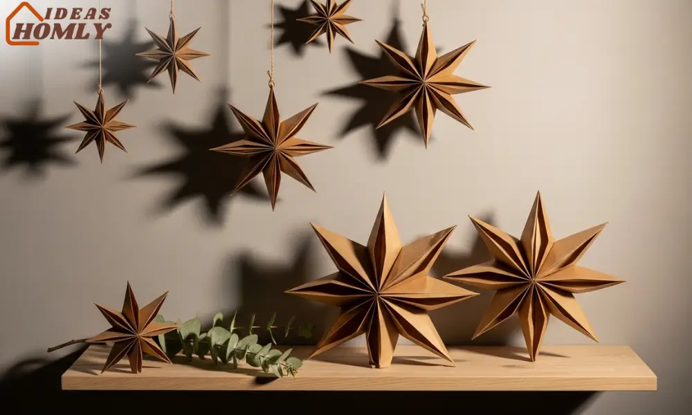 Handmade Kraft Paper Stars for Elegant Natural Christmas Styling