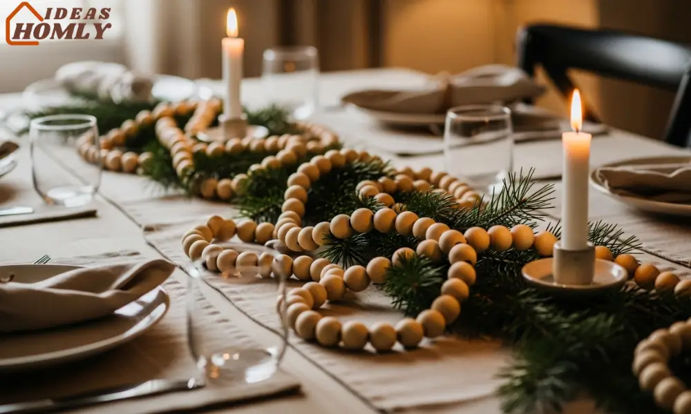 Minimal Wooden Bead Garland