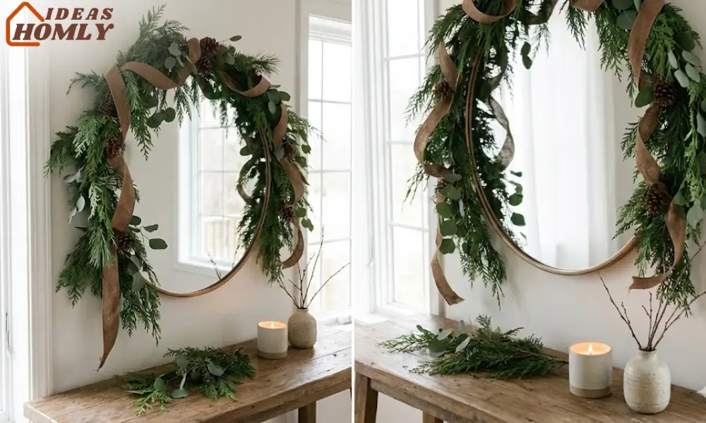 Natural Garland Around Mirror or Console
