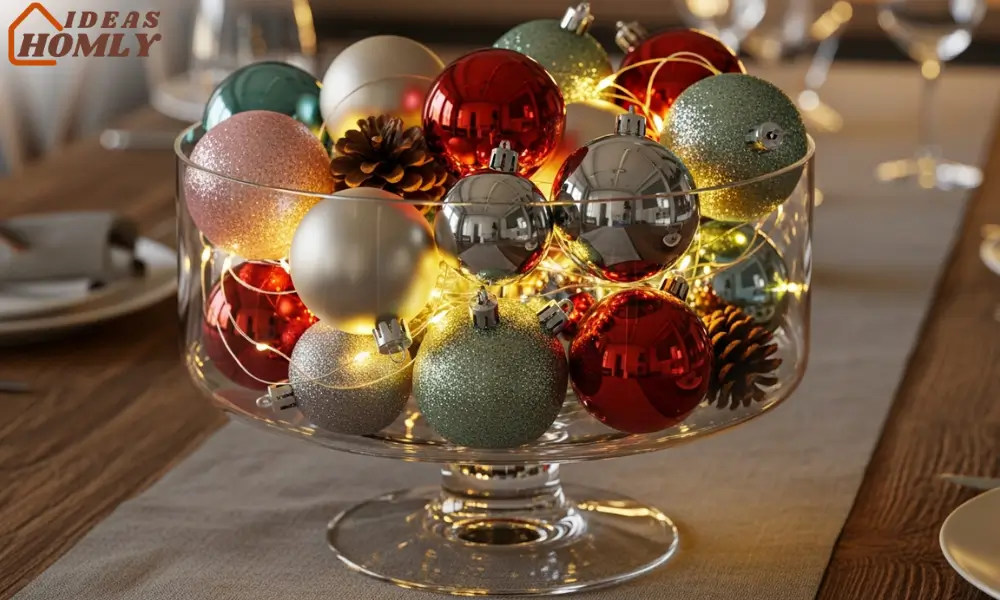Ornament-Filled Glass Bowls