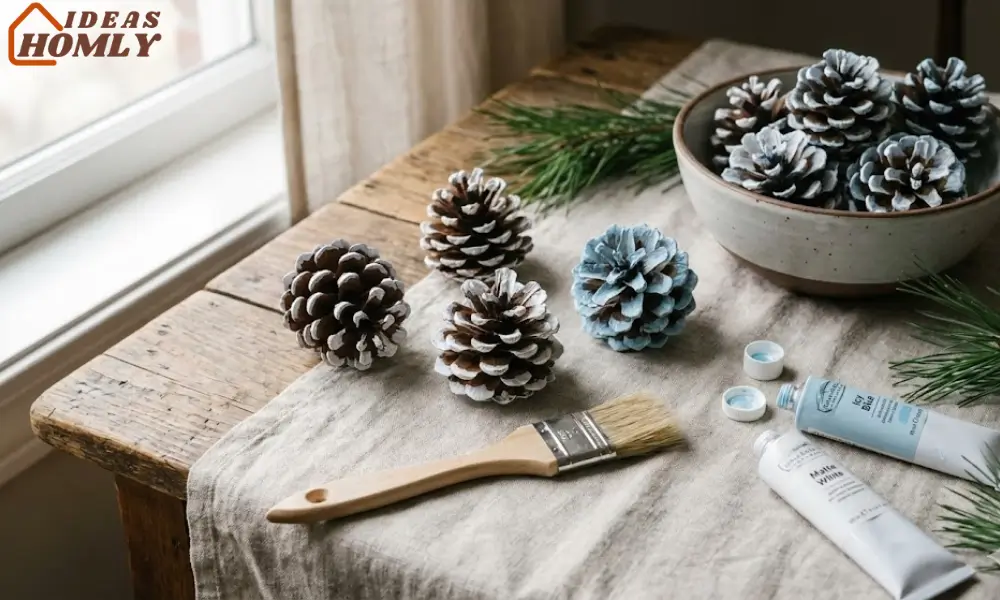 Painted Pinecone Decor