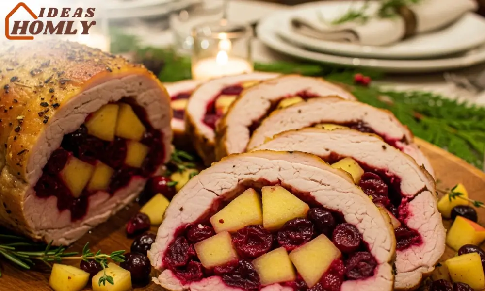 Stuffed Pork Loin with Cranberry Apple Filling