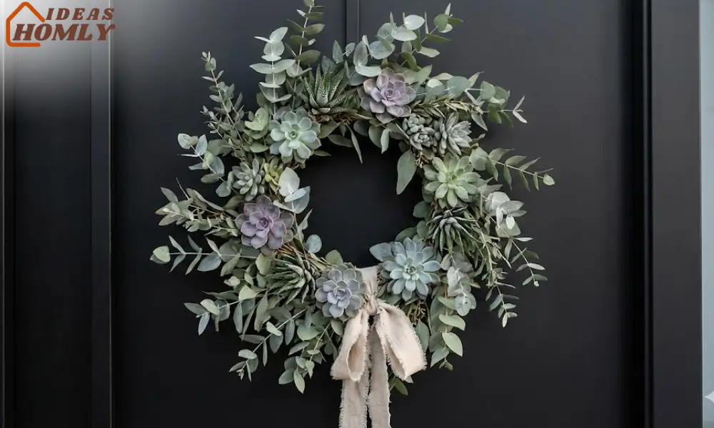 Succulent and Eucalyptus Mixed Wreath